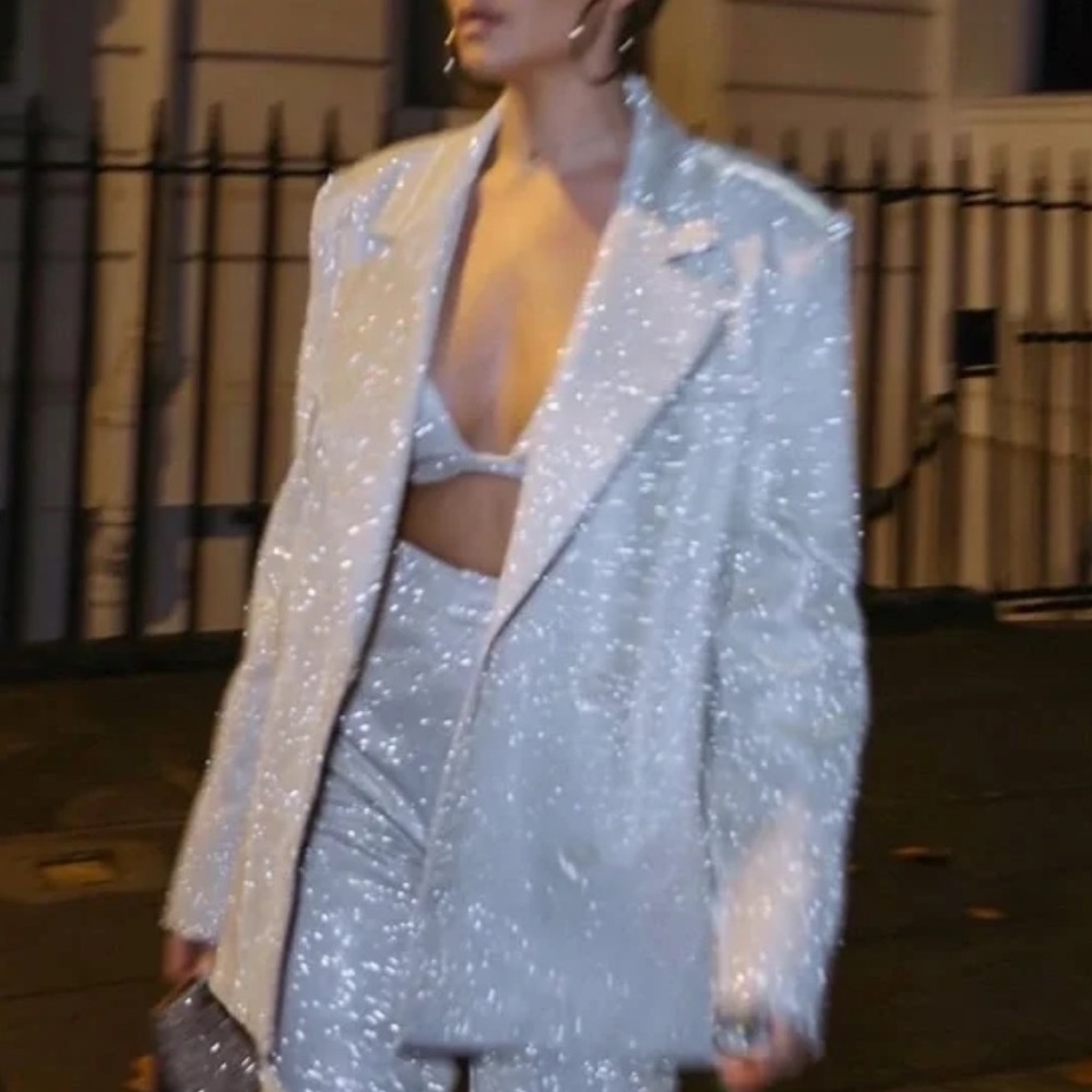 SLA THE LABEL SEQUIN BLAZER SMALL - Picture 4 of 6
